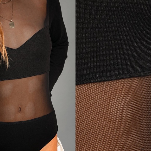 🦃24 HOUR SALE 🦃 Don’t Mesh With Me Long Sleeve Mesh Bodysuit - Picture 5 of 6